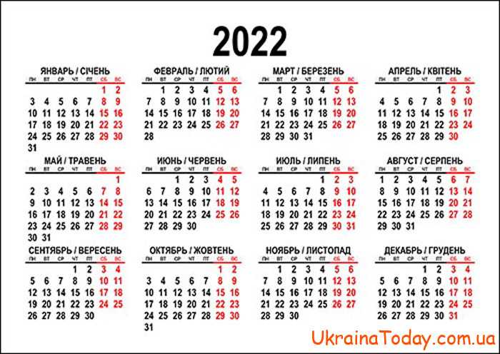 russko ukrainskiy calendar 2022 gor - Скільки календарних днів у 2022 році: 366 або 365?