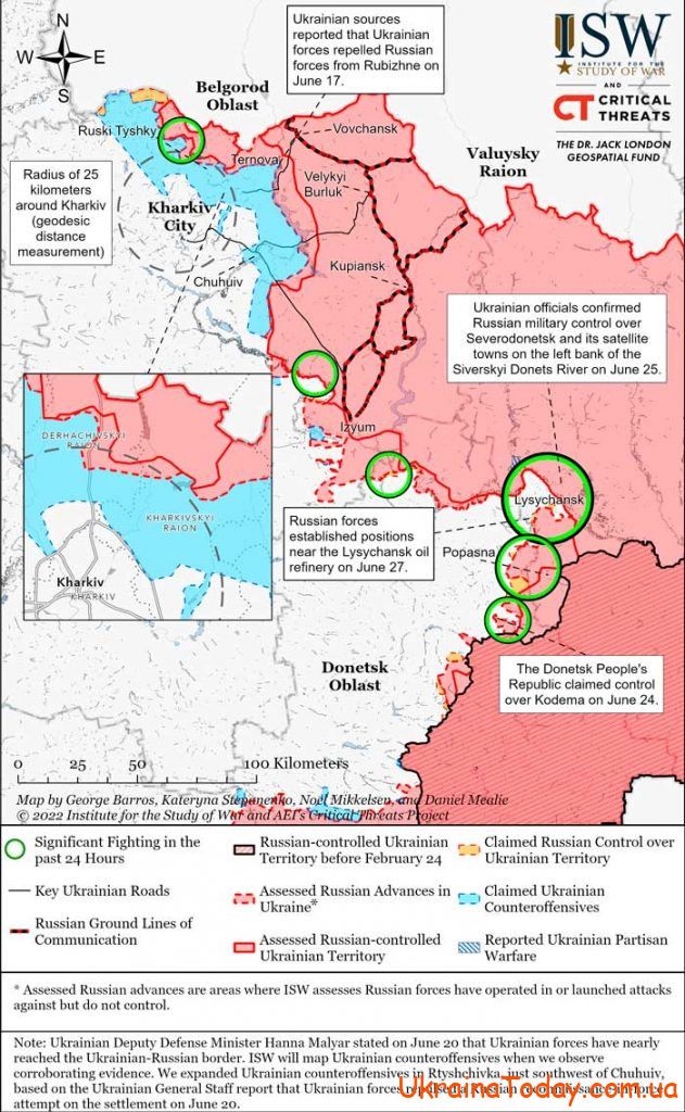 karta boevych dejstviy 4 4 631x1024 - Interactive map of hostilities in Ukraine on June 30, 2022 Update