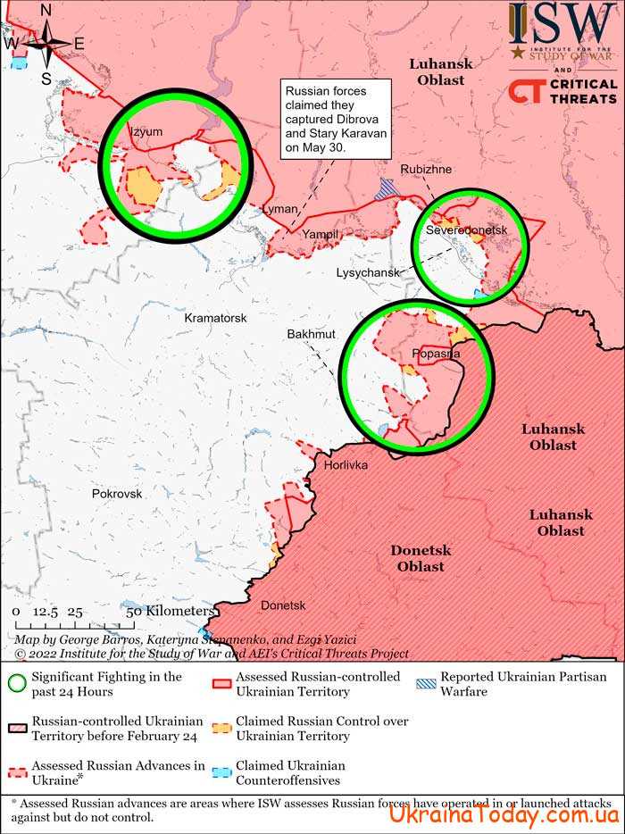 karta boevych deystviy 2 14 - Интерактивная карта боевых действий в Украине на 2 июня 2022 года