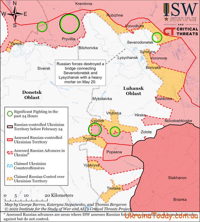 karta boevych deystviy 2 6 - Інтерактивна карта бойових дій в Україні на 23 травня 2022 року