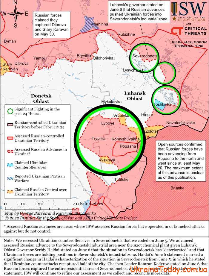 karta boevych deystviy 3 20 - Интерактивная карта боевых действий в Украине на 8 июня 2022 года