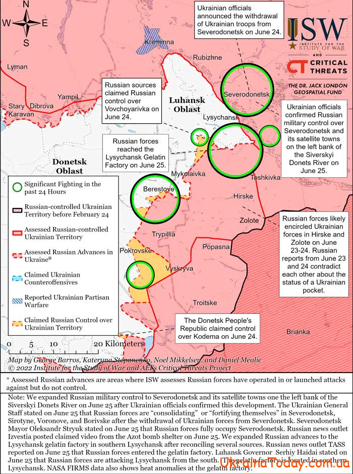karta boevych deystviy 3 34 - Interactive map of hostilities in Ukraine on June 27, 2022 Update