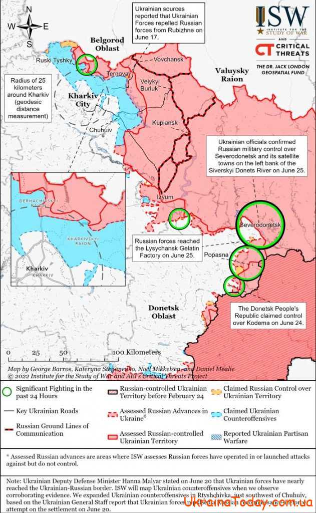 karta boevych deystviy 4 36 631x1024 - Interactive map of hostilities in Ukraine on June 28, 2022 Update
