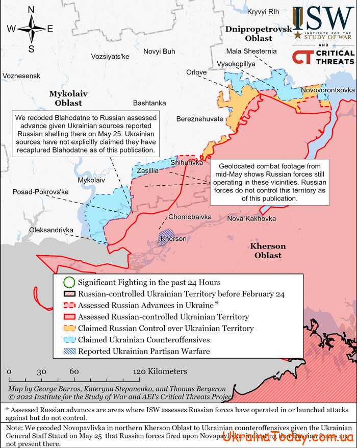karta boevych deystviy 5 10 - Интерактивная карта боевых действий в Украине на 27 мая 2022 года