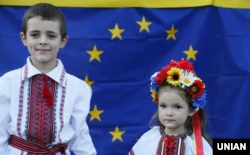 Дети во время празднования Дня Независимости Украины