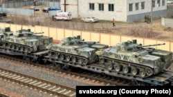 Российские танки в Беларуси.  Гомель.  30 марта 2022 года