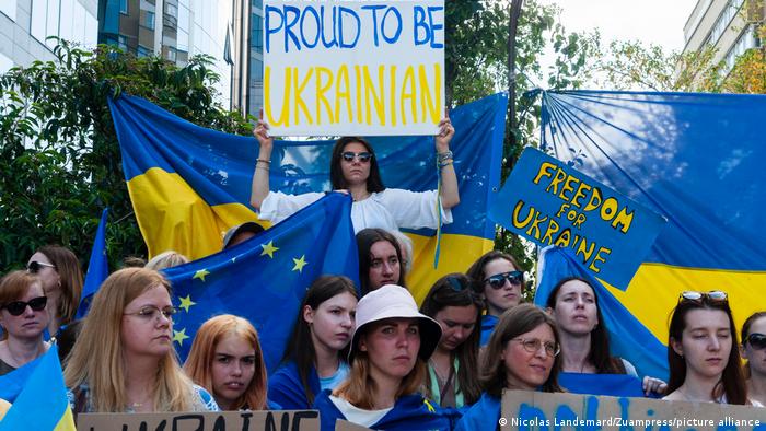 Українці у Брюсселі у день саміту ЄС, 23 червня 2022 року