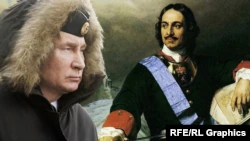 Владимир Путин и Петр I (коллаж)