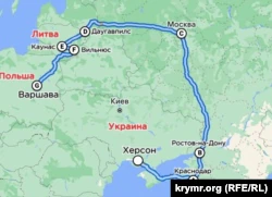 Схема маршрута Херсон-Варшава одного из «теневых» перевозчиков