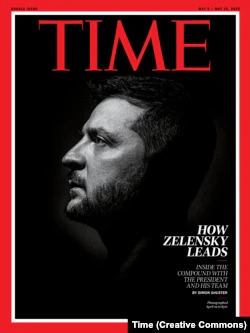 Фотография президента Украины Владимира Зеленского на переплете майского выпуска журнала Time, 2022 год