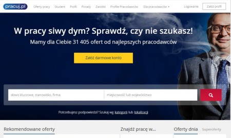веб-сайт для пошуку роботи pracuj.pl.