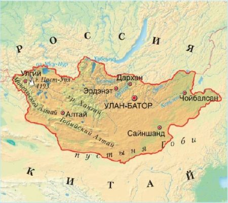 Карта Монголії