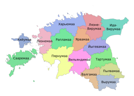 Карта Естонії
