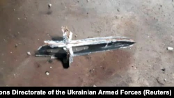 Часть БпЛА, который военное руководство Украины описало как иранский беспилотник-смертник Shahed-136, сбитый на Харьковщине