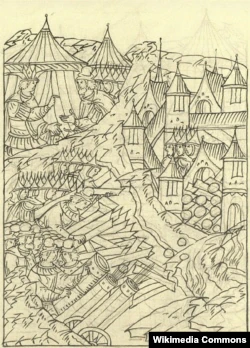 Осада Казани, летописная миниатюра