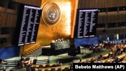 Во время голосования Генассамблеи ООН за резолюцию, осуждающую попытку аннексии Россией части территории Украины