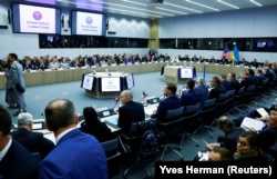 Заседание Контактной группы по обороне Украины во время встречи министров обороны стран-членов НАТО в штаб-квартире Североатлантического альянса.  Брюссель, Бельгия, 12 октября 2022 года